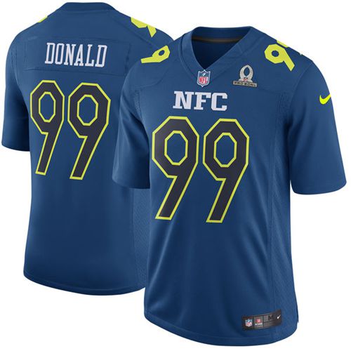 Nike Rams #99 Aaron Donald Navy Men's Stitched NFL Game NFC Pro Bowl Jersey - Click Image to Close